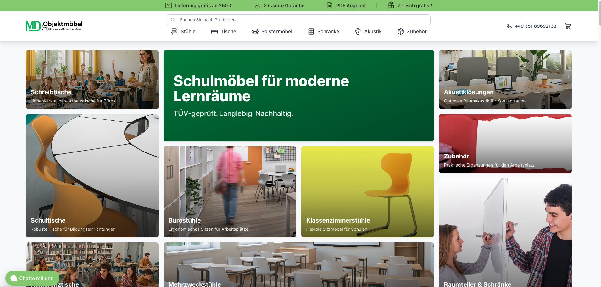 MD Objektmöbel Homepage